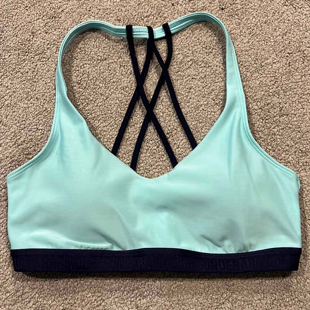Teal and Navy Under Armour Sports Bra